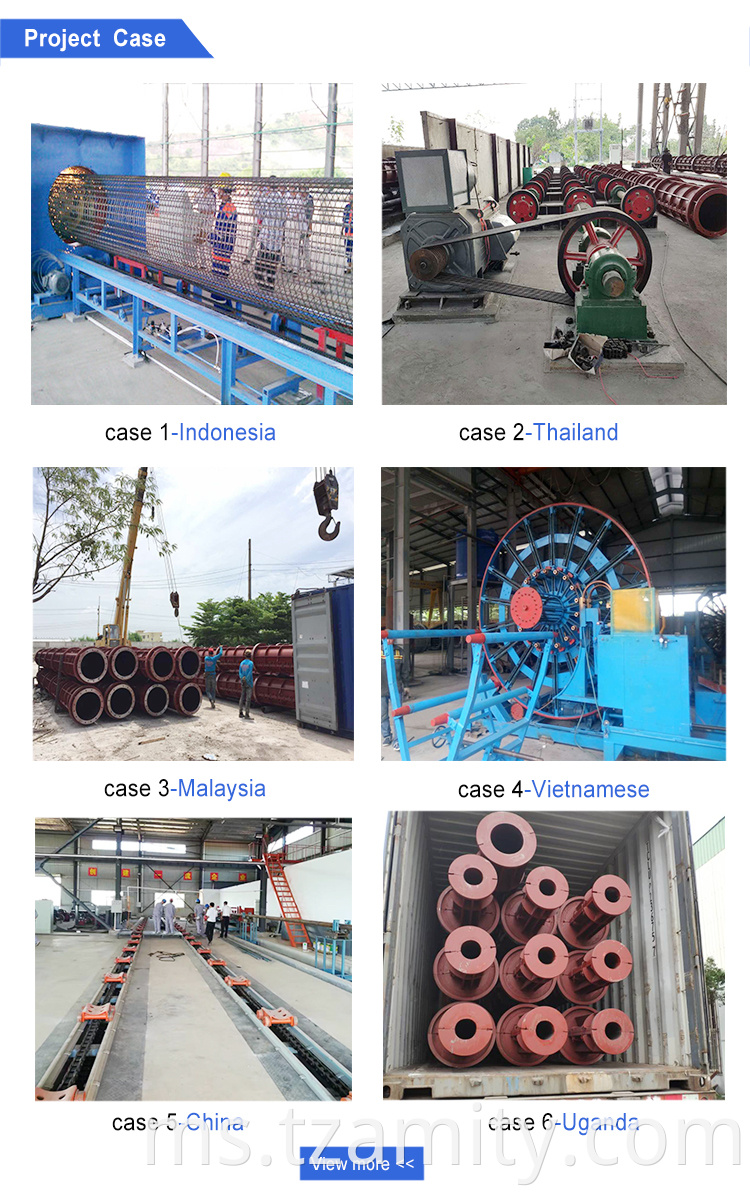 Kerja-kerja Pembinaan Sangkar Teket Konkrit Automatik Penuh, Mesin Kimpalan Sangkar ISO, SGS CE 190-360mm 21*2.5*2.5m AmityCare 2000